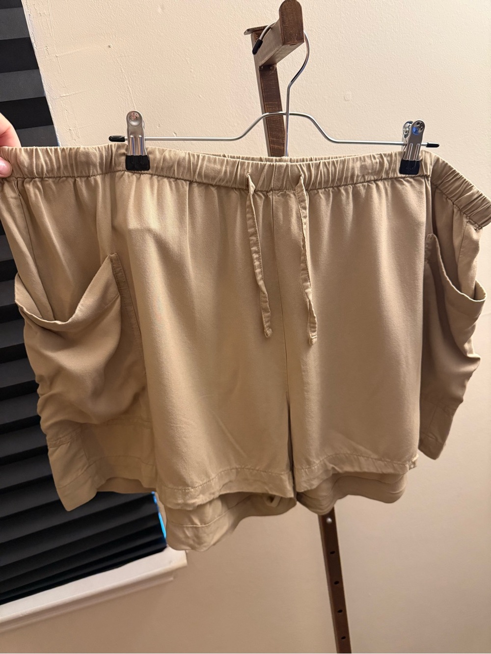 Old Navy Lightweight Tan High-Waist Drawstring Shorts